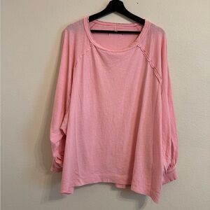 FP Free People Movement Women's Oversized Pink T-shirt Top